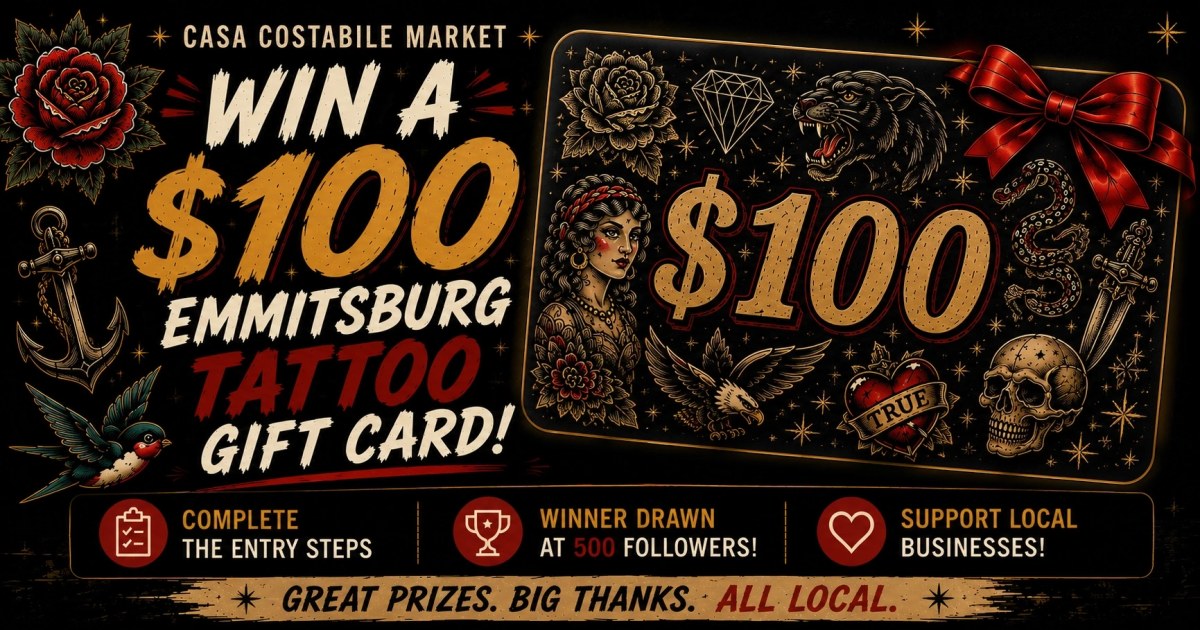 Win a Emmitsburg Tattoo $100 Gift Card